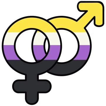 Nonbinary Lgbt Gender Symbols Flag Graphic Stock-Illustration
