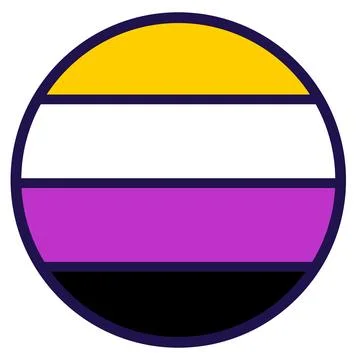 Nonbinary LGBT Pride Flag Festive Circle Badge Stock Illustration
