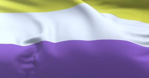 Nonbinary pride flag waving Illustrazione stock