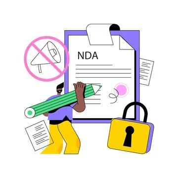 Nondisclosure agreement abstract concept vector illustration. Stock Illustration