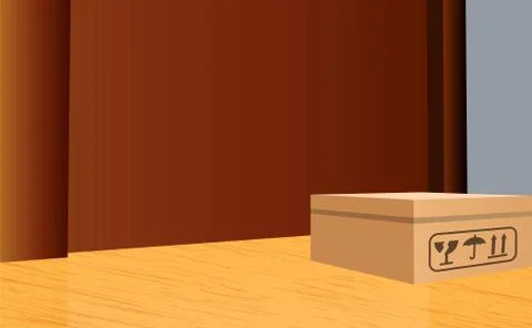 None eps 10 vector of a delivery package on door Illustration