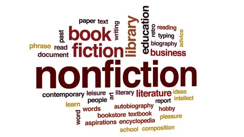 Nonfiction animated word cloud, text design animation. Stock Footage