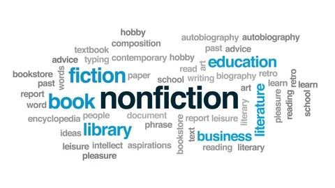 Nonfiction animated word cloud, text design animation. Stock Footage 78706737