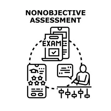 Nonobjective assessment process with performance analysis and feedback Stock Illustration