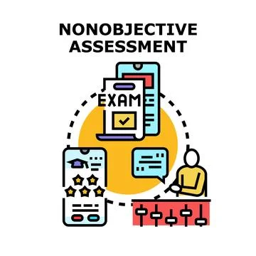 Nonobjective assessment process with performance analysis and feedback Stock Illustration