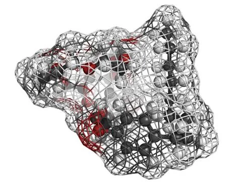 Nonoxynol-9 (n-9) molecule, chemical structure. n-9 is a surfactant molecule  Stock Illustration