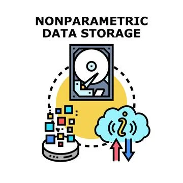 Nonparametric data storage and big data computing concept Illustrazione stock