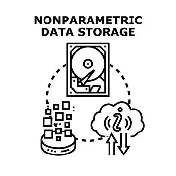 Nonparametric data storage and big data computing concept Stock Illustration