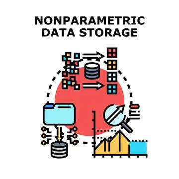 Nonparametric data storage data structure analyzing concept Illustrazione stock