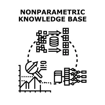 Nonparametric knowledge base system processing data concept Stock Illustration