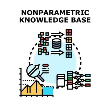 Nonparametric knowledge base system processing data concept Stock Illustration