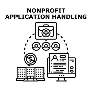 Nonprofit application handling process concept vector Illustrazione stock