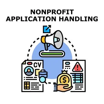 Nonprofit application handling process concept vector Stock Illustration