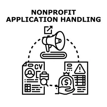 Nonprofit application handling process concept vector Stock Illustration