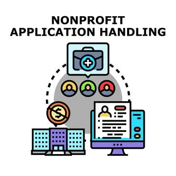 Nonprofit application handling process concept vector Stock Illustration