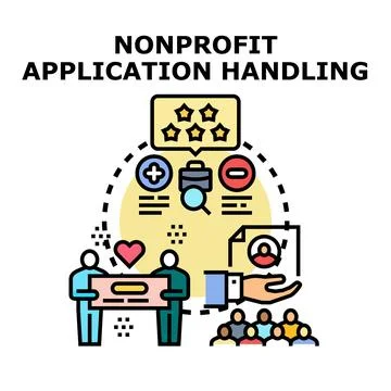 Nonprofit application handling process for social initiatives Stock Illustration