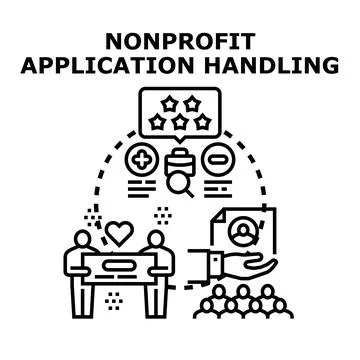 Nonprofit application handling process for social initiatives イラスト素材