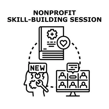 Nonprofit organization skill building session concept vector Ilustración de archivo
