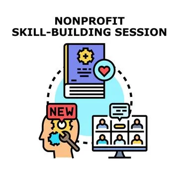 Nonprofit organization skill building session concept vector Stock Illustration