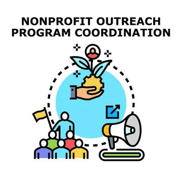 Nonprofit outreach program coordination and community engagement Illustration