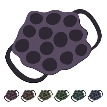 Nonstick mini pancake pan vector cartoon graphic Illustration