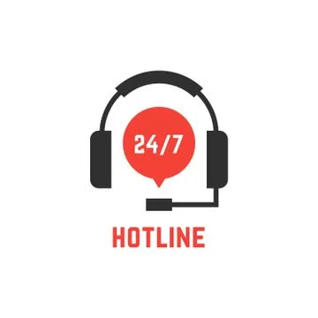 Nonstop hotline support with headphones Stock Illustration