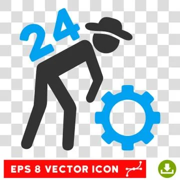 Nonstop Working Person Vector Eps Icon Stock Illustration