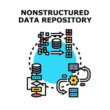 Nonstructured data repository storing information processing イラスト素材