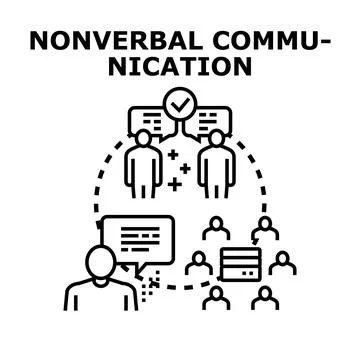 Nonverbal communication concept exchanging ideas in group Stock Illustration