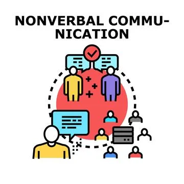 Nonverbal communication concept exchanging ideas in group Stock Illustration