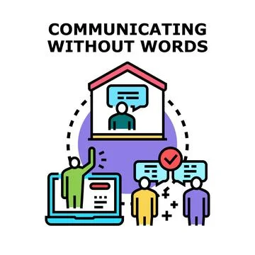 Nonverbal communication concept using digital technologies Stock Illustration