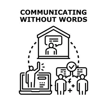Nonverbal communication concept using digital technologies Stock Illustration
