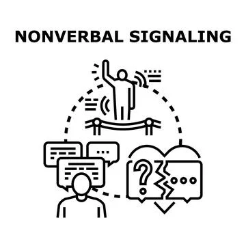 Nonverbal communication signaling and body language interpretation Stock Illustration