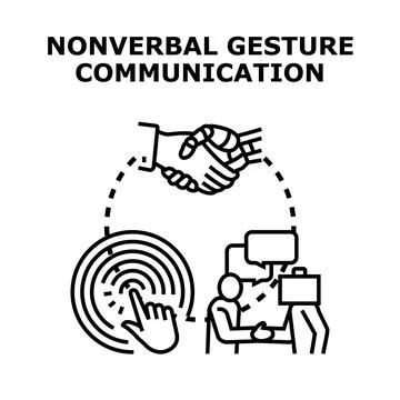 Nonverbal gesture communicating human and robot interaction 库存插图