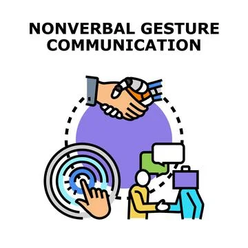 Nonverbal gesture communicating human and robot interaction Stock Illustration