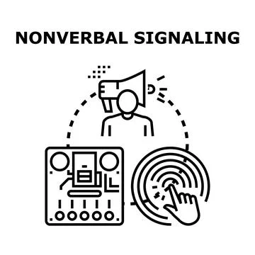 Nonverbal signaling communication using digital technology interface Stock Illustration