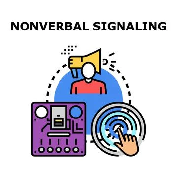 Nonverbal signaling communication using digital technology interface Illustrazione stock