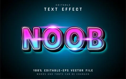 Noob glowing text effect Stock Illustration