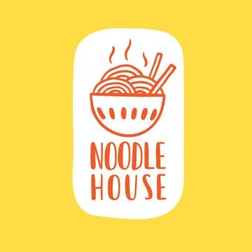Noodle cafe logotype. Stock Illustration