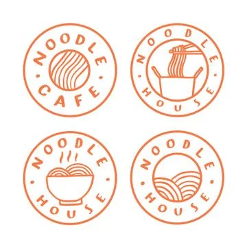 Noodle cafe logotypes. Stock Illustration