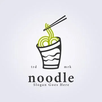 Noodle cup logo vector illustration design, spicy noodle cup icon template .. Stock Illustration