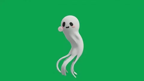 Noodle Ghost Sticker Video stock 346165560
