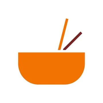 Noodle icon solid orange brown colour chinese new year symbol perfect. Stockillustratie