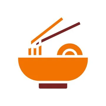 Noodle icon solid orange brown colour chinese new year symbol perfect. Illustrazione stock