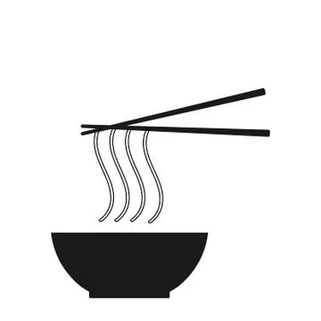 Noodle icon on the white background Stock Illustration