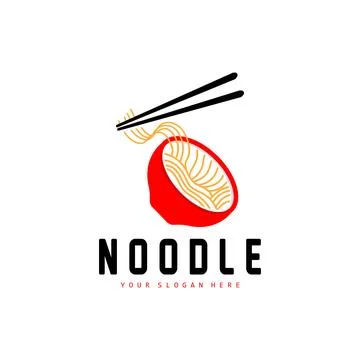 Noodle Logo, Ramen Vector, Chinese Food, Fast Food Restaurant Brand Design,.. Stock Illustration