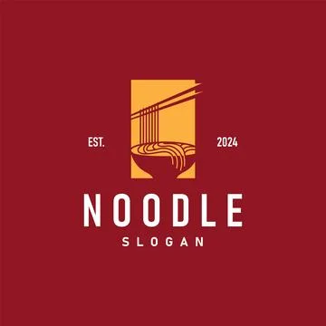 Noodle Logo, Ramen Vector, Chinese Food, Fast Food Restaurant Brand Design,.. Stock Illustration