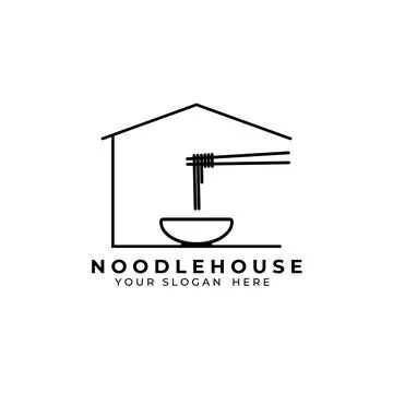 Noodle logo vector illustration design, noodle house Stock Illustration