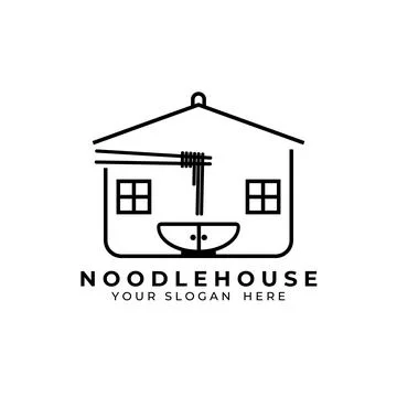 Noodle logo vector illustration design, noodle house Stock Illustration