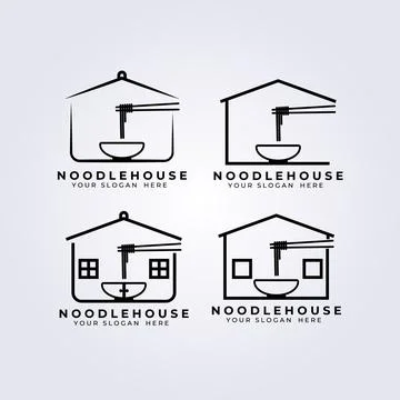 Noodle logo vector illustration design, noodle house option logo Stock Illustration